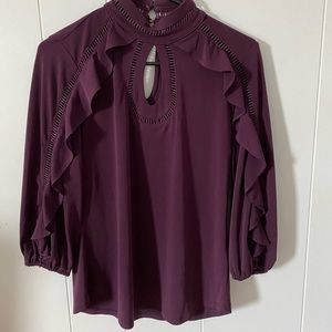 Purple ruffle top